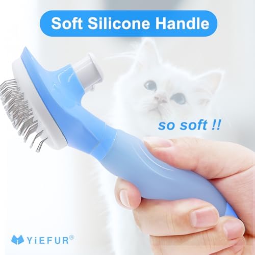Cat Brush for Shedding, Self Cleaning Brush for Long & Short Hair Cats