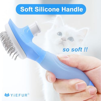 Cat Brush for Shedding, Self Cleaning Brush for Long & Short Hair Cats