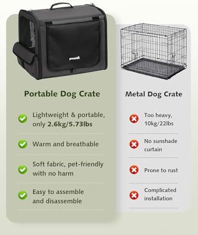 Dog Car Carrier Light Weight 24×17.7×20.5in, Foldable Dog Carrier, Dark Gray