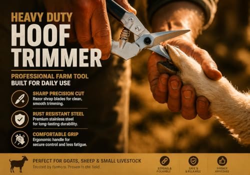 Goat Hoof Trimmers and Farrier Shears – Versatile Hoof, Wire, and Pipe Cutting Tool for Livestock – Silver (2pack)
