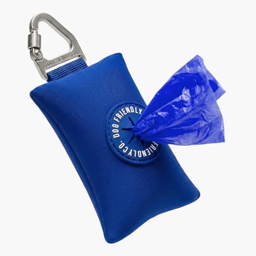 Dog Friendly Co. Poop Bag Holder for Leash, Dog Waste Bag (Classic Blue)