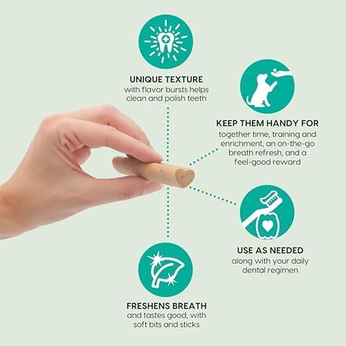 ARK NATURALS Breath Bursts Peppermint Dog Dental Sticks, Large Breed (6 oz)