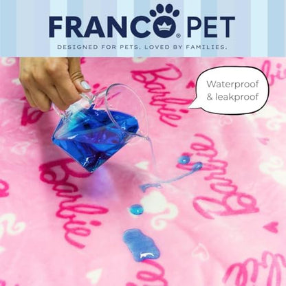 Barbie Waterproof Dog Bed Cover, Large 50x60 Pet Blanket for Furniture Bed Couch Sofa, (Officially Licensed) by Franco
