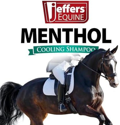 Jeffers Equine Menthol Cooling Horse Shampoo, 16 oz - Concentrated Horse Shampoo for Cleaning, Deodorizing & Conditioning Coat, Mane & Tail with 100% Pure Australian Menthol, Coconut Oil & Aloe Vera