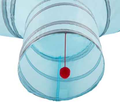 Cat Tunnels for Indoor Cats 3 Way Play Toy Kitty Tunnel Peek Hole Toy with Ball for Cat Tube Fun for Rabbits Kittens and Dogs