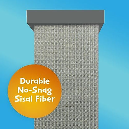 SmartCat Ultimate Scratching Post – Gray, Large 32 Inch Tower - Sisal Fiber, Simple Design - For All Cats