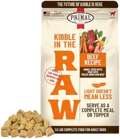 Primal Kibble in The Raw, Freeze-Dried Dog Food, Beef, 1.5 lb