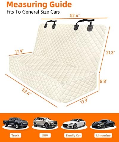 PETICON Waterproof Scratchproof Pet Bench Seat Covers for Cars, SUVs
