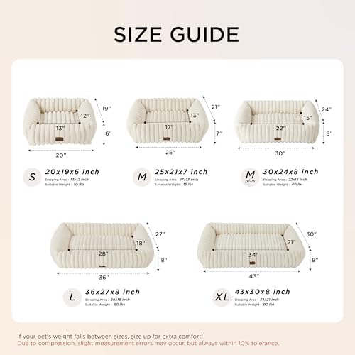 Bedsure ComfyFleece™ Dog Beds Large Sized Dog Washable，36in Sandy Beige