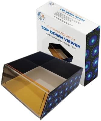 Flipper Ultra Clear Aquarium Top Down Underwater Viewer with Removable Orange Filter for Coral and Fish Observation - Aquarium Filter with Unique Artwork Box - Ideal for Color Coral and Reef Pictures