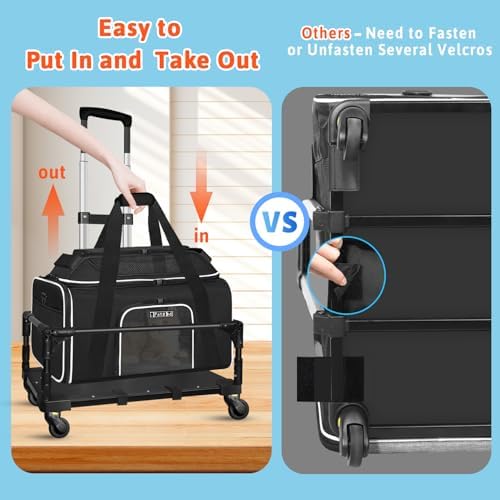 Petskd Top-Expandable Small Pet Carrier with Wheels Airline Approved