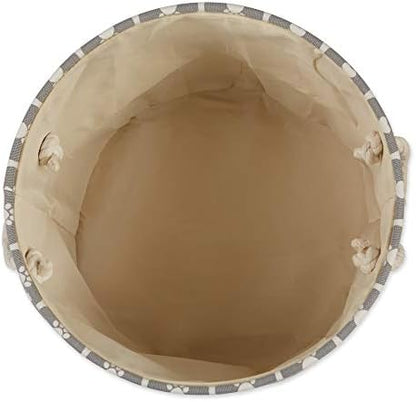 Bone Dry Pet Storage Collection Lattice Paw Print, Gray, Small Round