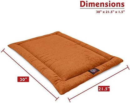 Majestic Pet Dog Crate Mat - Machine Washable Soft Plush Pet Bed Pad for Crates & Kennels | USA Crafted | 30"x21" Villa Orange