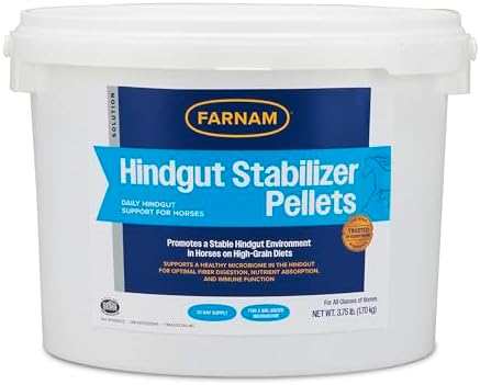 Farnam Hindgut Stabilizer Pellets, Daily Hindgut Support for Horses, 3.7 lb