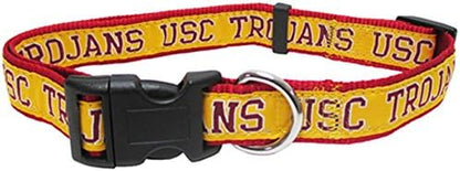 Pets First Collegiate PET Collar NEW VERSION USC Trojans Dog Collar, Size Small. Best Sports Team Color for Dogs & Cats. A Shiny & Colorful Dog & Cat Collar Licensed by The NCAA