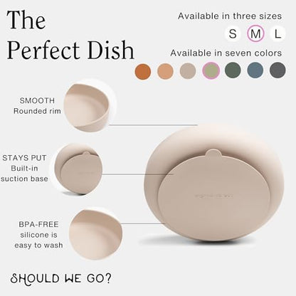 The Perfect Dish - Silicone Dog Bowl for Food & Water, 7.5"x2.25"- Sage