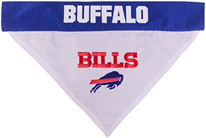 Pets First NFL Buffalo Bills Reversible Bandana Size XX-Large for Dogs & Cats. 2 Sided Sports Bandana, Premium Embroidery Team Logo, Many NFL Teams Available