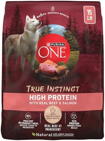 Purina ONE True Instinct Dry Dog Food, Real Beef & Salmon, 15 lb Bag