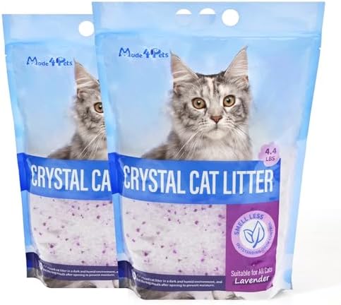 Made4Pets Cat Litter Crystals,Non Clumping Litter 8.6 lbs(2 x 4.3lb Packs)