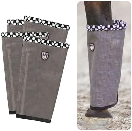Fine Mesh Fly Boots Loose Fitting & Non-Slip Horse Fly Leggings Fleece Air Flow (Set of 4)