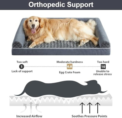 BFPETHOME Orthopedic Washable Large Dog Bed for Senior Dog Comfy Sleep
