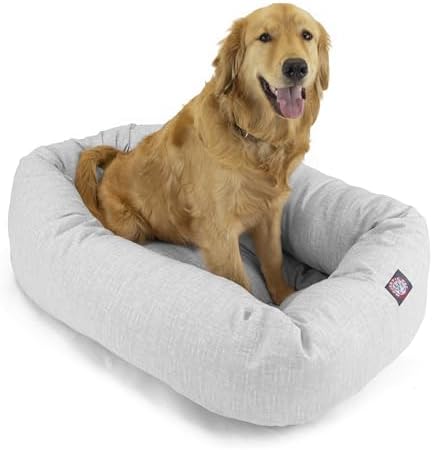Majestic Pet Bagel Calming Dog Bed, 52 Inch X-Large, Round, Washable, Gray