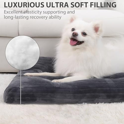 KSIIA Washable Dog Crate Bed Kennel Mat for Small Dogs,23 x 18 Inch, Gray