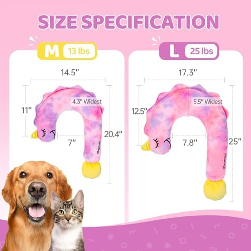 BurgeonNest Small Dog Calming Pillow for Dogs and Cats, Pink M
