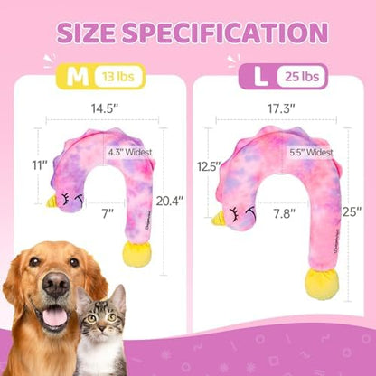 BurgeonNest Small Dog Calming Pillow for Dogs and Cats, Pink M