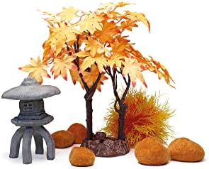 biOrb Autumn Décor Set, Orange and Red, Themed Collection of Fish Friendly Aquarium Decorations