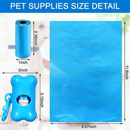 Teling 3000 Count Dog Poop Bags with 3 Dispensers, Blue