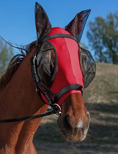 Horse Fly Mask with Ears, Fly Mask for Horses, Breathable Mesh