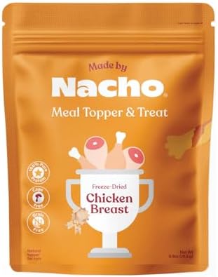Made by Nacho Freeze-Dried Chicken Breast Meal Topper, Mixer or Treat 3.5oz | High Protein, Pure Chicken Ingredients | Premium Cage-Free Chicken Breast | Crunchy Texture