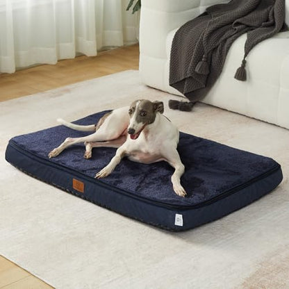 LIORCE Memory Foam Large Dog Bed - 4” Thick Orthopedic Beds for Large Dogs - Waterproof Dog Bed with Removable Washable Cover & Wrap-Around Zipper - Ultimate Comfort and Easy Maintenance
