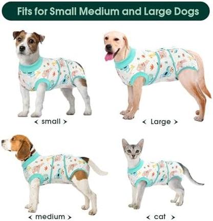 Kuoser Recovery Suit for Dogs Cats, Soft Dog Surgery Suit Female Male Spay