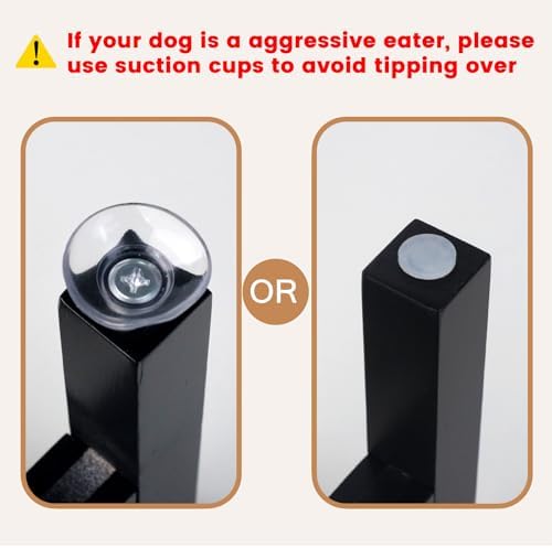 Elevated Dog Bowl Stand Adjustable Dog Food Holder 7”H Small Black