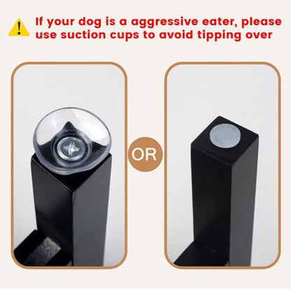 Elevated Dog Bowl Stand Adjustable Dog Food Holder 7”H Small Black