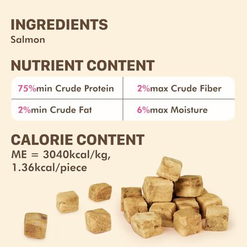Freeze Dried Salmon Treats for Dogs & Cats, 6 oz