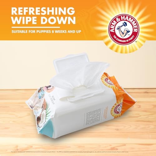 Arm & Hammer Puppy Grooming Wipes, Coconut Water, 100 Count
