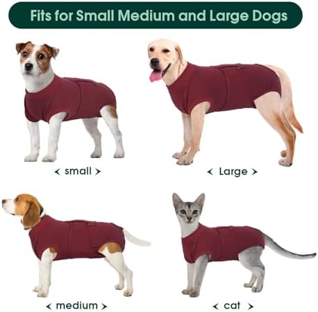 Kuoser Recovery Suit for Dogs Cats, Soft Dog Surgery Suit Female Male Spay