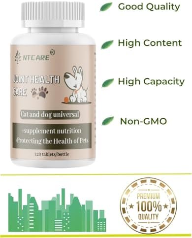 Hip and Joint Supplement for Dogs- with Glucosamine, Chondroitin, and MSM,120 Chewable Tablets, Chicken Flavor, Dog Joint Supplement，Joint Support Supplement for Dogs