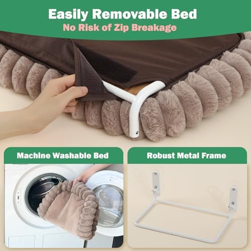 Zakkart SnugCloud Foldable Cat Window Perch (Brown, L)