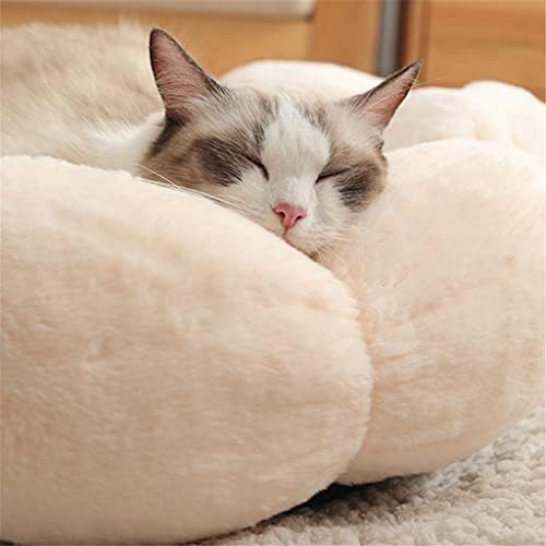 Round Flower Cats Winter Warm Plush Litter Pet Nest Pad for All Seasons Improve Sleep Bed for