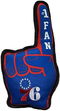 Pets First NBA #1 Fan Toy. Best Sports Dog Toy with Double Stitched Trim and Tough Nylon Material Filled with Chewable Polyfil and Inner Squeaker