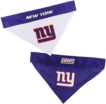 Pets First NFL New York Giants Reversible Bandana Size XX-Large for Dogs & Cats. 2 Sided Sports Bandana, Premium Embroidery Team Logo, Many NFL Teams Available