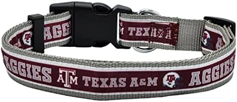 Pets First Collegiate PET Collar New Version Texas A&M Aggies Dog Collar, Size Medium. Best Sports Team Color for Dogs & Cats. A Shiny & Colorful Dog & Cat Collar Licensed by The NCAA