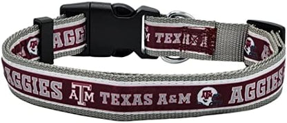 Pets First Collegiate PET Collar New Version Texas A&M Aggies Dog Collar, Size Medium. Best Sports Team Color for Dogs & Cats. A Shiny & Colorful Dog & Cat Collar Licensed by The NCAA
