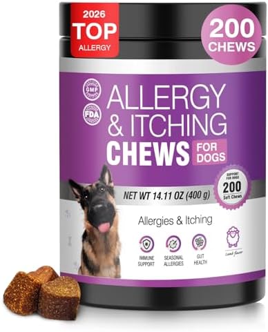 Dog Allergy Chews 200ct-Aller Immune Relief for Itchy Skin, Lamb Flavor