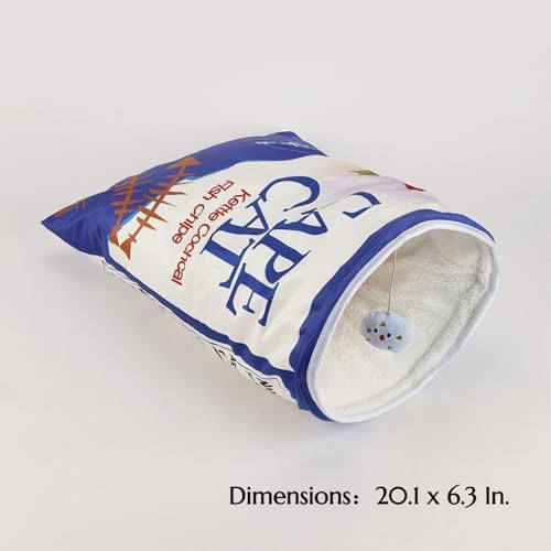 Cat Puppy Toy Sleeping Bag Cute Potato Chip Bag Design Hanging Snack Toy Crinkle Paper Pet Accessories