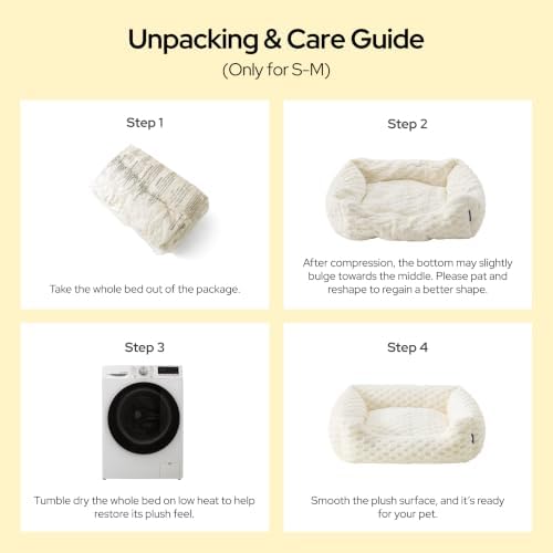 Bedsure Washable Fluffy Cute Cat Bed for Indoor Cats & Kitten,20 Inch Cream
